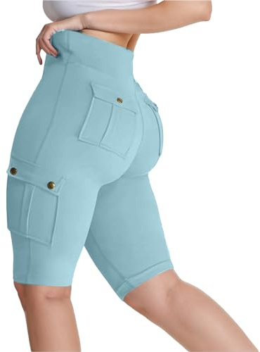 Uwdiohq Short de pour Femmes Leggings Courts Taille Haute, Longueur aux Genoux, Shorts Longs d'entraînement Gymnastique Tapis Yoga Vert Legging Sport Femme Legging De Sport Femme Polaire Effet