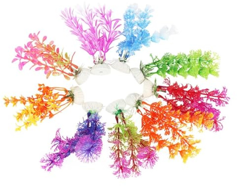 Toyvian 16 Pezzi Piante Artificiali per Acquario in Plastica Acquatica Simulata Decorazione Realistica per Acquari d Acqua e Salata Facile da Pulire e Sicura per Pesci