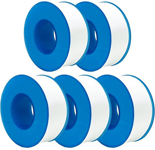 SmaringWing 5 Rolls Premium Plumbers Tape, Teflon Tape, Plumbing Tape, Thread Sealing Tape for Leaks, Ptfe Tape, Shower, Waterproof Tube Sealant Tape, V Tape