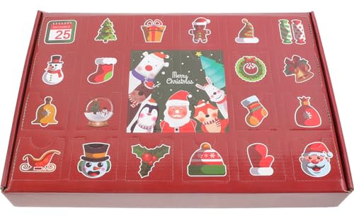 STOBOK Calendario Dell'avvento di Natale Scatole Natale Giorni Conto alla Rovescia Calendario Confezione Regalo Vuota Ricaricabile Calendario Dell'avvento Scatole Regalo di Natale per