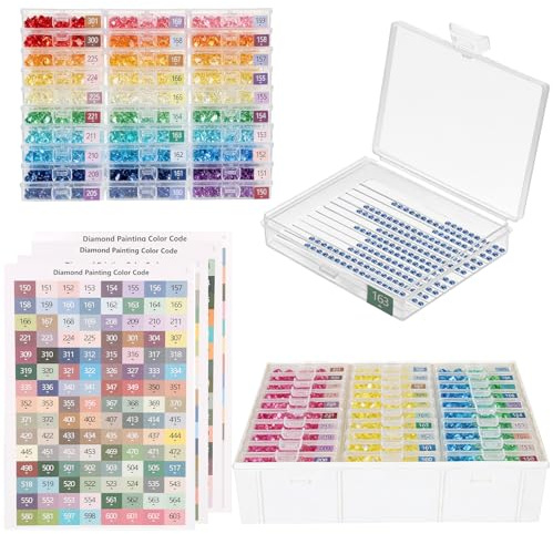 Sibosen 30 Stück Diamond Painting Aufbewahrung Schiffchen Set mit Deckel 2-in-1 Diamond Painting Zubehör Boxen und 4 bunten Aufklebern Stapelbare Tablett für Perlen und DIY Kunstprojekte