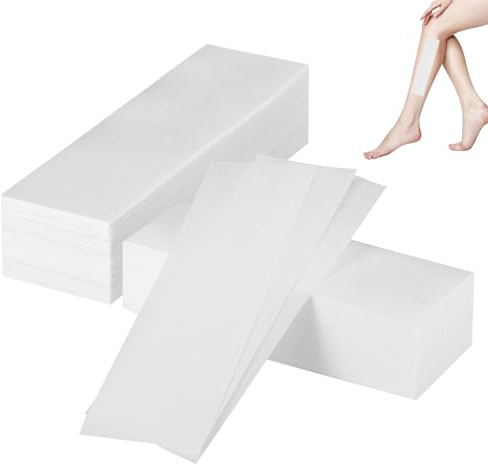 100 Pcs Professional Paper Wax Waxing,Skin-friendly and Tear-Resistant Hair Removal Strips Made for Any Type of Intimate Area and Face,Chest,Back,Depilation on Leg(white,7 x 20cm）