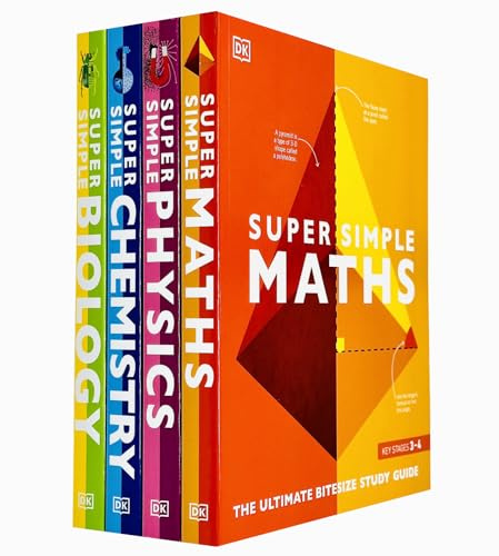 Super Simple The Ultimate Bitesize Study Guide 4 Books Collection Set By DK (Maths, Physics, Chemistry & Biology)
