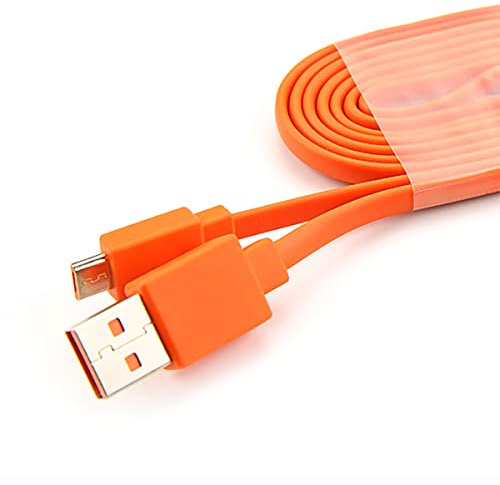 USB Fast Power Charging Charger Cable Cord for JBL Wireless Speaker and Bluetooth Earphone Headphone Compatible with Android iPhones System (3.3ft - Orange)