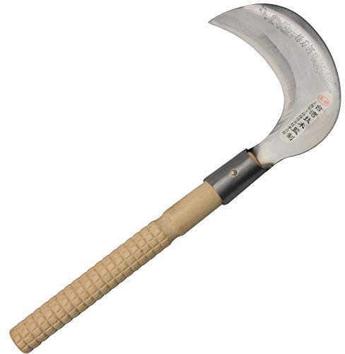 King of The Sickle - Steel Grass Sickle,Hardwood Handle Clearing Sickle Fit Clearing Vines and undergrowth and small saplings.
