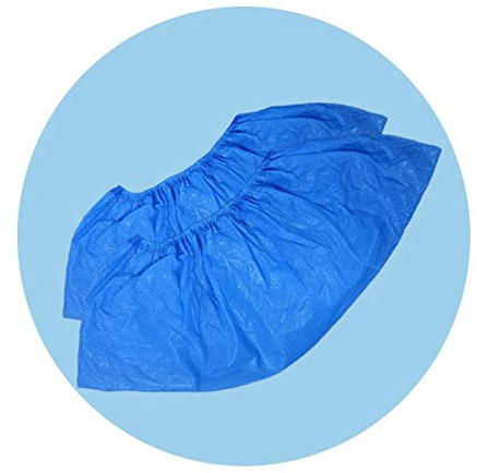 AURMOO 200 Pièces Couvre-chaussures, CPE Couvre-chaussures Jetables, Couvre Chaussures, Surchaussures Jetables, Sur Chaussure, Antidérapants, Imperméables, Bleu