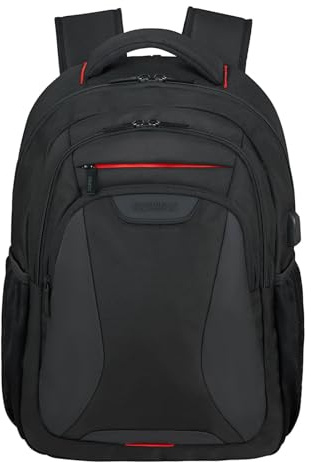 American Tourister en el trabajo - Mochila para laptop de 15.6 pulgadas USB, 45 cm, 25 L, negro (bajo negro)