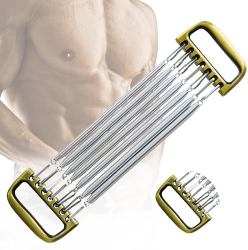 MKHUIBU Chest Expander 7 Spring Detachable for Man Chest Expander with Aluminum Alloy Handle & Exercise Springs for Home Fitness Muscle Training Body Building