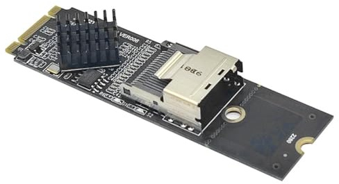 Lizusidtsy M.2 NVME to SFF-8087 SATA3.0 Expansion Card Mini-SAS/SATA Hard Disk Adapter Card 36PIN Replacement Accessories, Black, 500417627