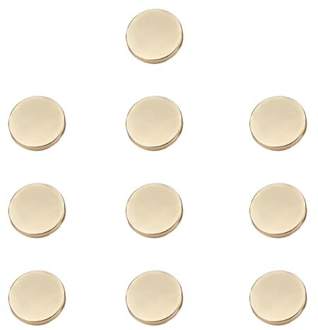 10 Tasten Metall-Knöpfe Flache Schaltflächen Runde Knöpfe nähen Glatt Geeignet für Denim Anzüge Mantel Kleider Jacken Anzugjacke (Gold, 25mm)