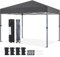Yaheetech 3x3m Pop Up Pavillon Faltpavillon Wasserdicht Stabil, One Push Gartenpavillon UV-Schutz 50+ Partyzelt Faltzelt inkl. 8 Bodennägel & 4 Sandsäcke & 1 Tragetasche für Camping Strand, Dunkelgrau