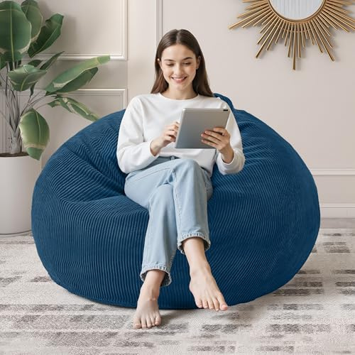 Cansunna 3FT Bean Bag Chair for Adults,3' Big Teardrop Beanbag with Filler