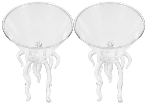 CHICAMPERA Bicchiere da Cocktail in Vetro 2 Pezzi Design Originale Adatto per Vino e Succo, per Feste e Uso Domestico