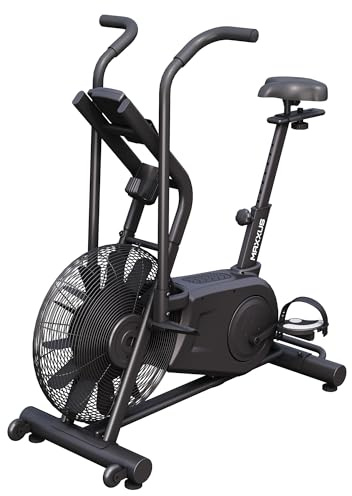 MAXXUS AirBike | Luftwiderstand Fitness Bike | 5 kg Stahlschwungrad | 8 Trainingsmodi | LCD-Display | Sitz verstellbar | bis 130 kg