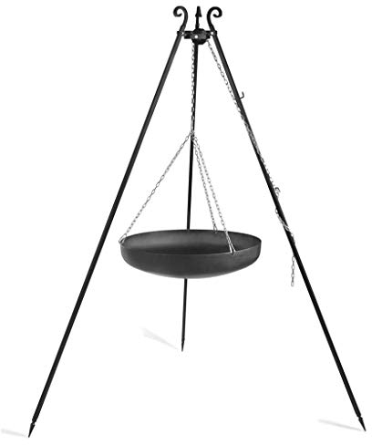 CookKing Schwenkgrill Tripod 180cm, Dreibein mit Wok (60cm Durchmesser)