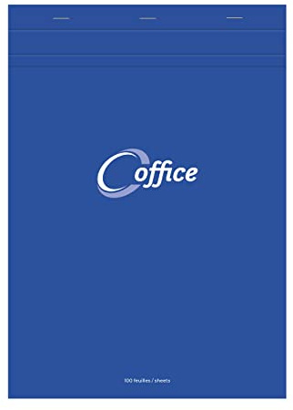 Calligraphe 15854C Un Lot de 5 Blocs Office Agrafés en Tête Bleus (une Marque de Clairefontaine) - A4 21x29,7 cm - 100 Feuilles Petits Carreaux - Papier 56 g - Couverture Semi Enveloppante