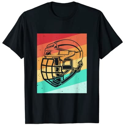Retro Vintage Trikot Eishockeytorwart Eishockeyhelm Helm T-Shirt