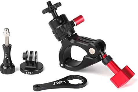 HSU Handlebar Mount for Action Cameras, Aluminum Tripod Mount for GoPro and Insta360 Action Cameras, for Bike/Bicycle/Motorcycle