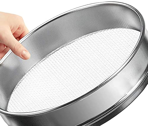 Ksvaye Tamiz de Jardín Grande de Metal, Tamiz de Jardín Redondo de 30cm Herramienta de Jardinería de Malla para Suelos, Piedras, Compost, Malezas, Arena, Grava y Semillas