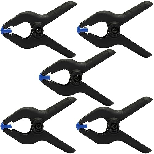AERZETIX - C68494 - Juego de 5 Pinzas de resorte 115mm - apertura de mordazas 50mm - en polipropileno y fibra de vidrio