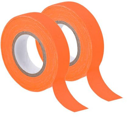 sourcing map 2 Rollen Neon-Gaffa-Klebeband, 0,6 Zoll x 32,8 ft Leuchtendes Klebeband fluoreszierendes Klebeband für Party-Heimdekoration, Orange
