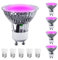 ANTELA Ampoules Lampes de Croissance Horticoles LED avec Base pour Gu10 à E27, 4W 200lm avec PPFD pour Plantes d'Intérieur