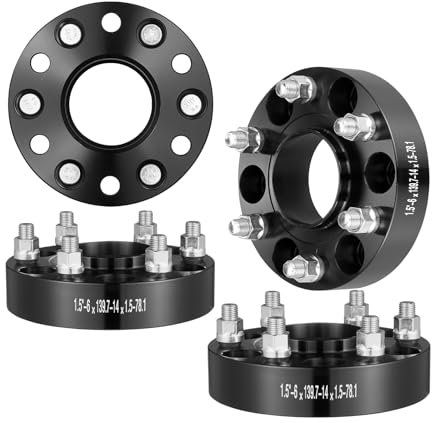 VEVOR Distanziali per Ruote, Adattatori per Ruote 38,1 mm 6 x 139,7 mm Distanziatore Forgiato 6 Alette, Distanziali Mozzi Auto M14 x 1,5 Foro 78,1 mm Adatti per Chevrolet, Cadillac 1995-2023, 4 Pezzi