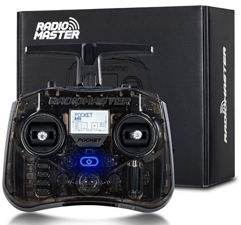 Radiomaster Pocket ELRS Remote Controller Portable Hall Gimbal EdgeTX Transmitter with LED Light for FPV Drone/RC Helicopter&Car Boats&Multirotor (Battery Not Included)