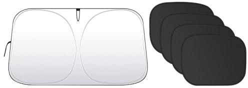 Parasole Auto Parabrezza Interno, Parasole per Auto 145 x 80cm, Tendine Parasole Auto, Contro Raggi UV, Riflettente, Pieghevole, Adatto la Maggior Parte dei Veicoli