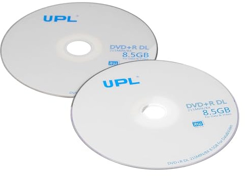 Lot de 25 disques vierges DVD+R DL 8,5 Go 8 x pour stockage de données et de vidéos, disques DVD vierges haute stabilité