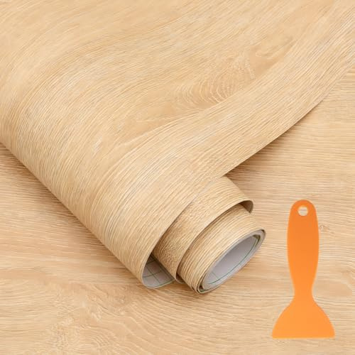 JYYWTSI Pellicola Adesiva per Mobili Effetto Legno, 30 x 200 cm, Autoadesiva, Opaca, Impermeabile, PVC, Marrone, Decorazione per Cucina, Piano di Lavoro, Armadio, Tavolo