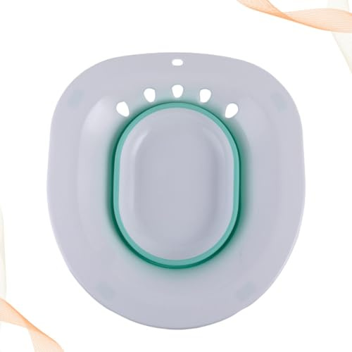 FRCOLOR Bidet Pieghevole Portatile Verde per Parti Intime Femminili, Toilette per Adulti e Donne Incinte, Design Salvaspazio e Foro Anti-trabocco, Adatto per Wc Standard e Uso Quotidiano