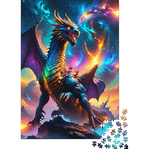 Drache 1000-teiliges Papier Nebula Drache Erwachsenenpuzzle Für Familien Mit Kindern Ab 8 Jahren Vater-Mutter-Kind Aktivitätsgruppe Freizeitspaß 38x26cm/1000pcs
