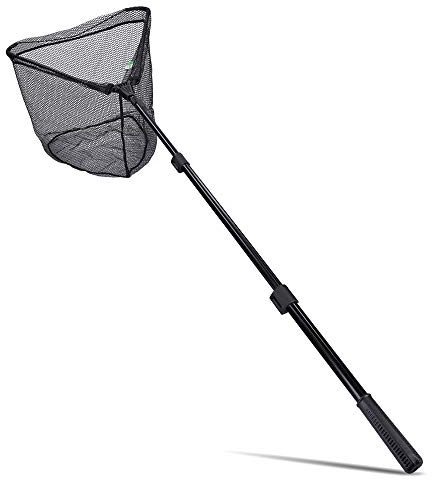 Zite Fishing Unterfangkescher gummiertes Netz - Angel Kescher-gummiert [Easy Teleskop-Technik - 2,4m] - 60x60cm Angelnetz, Kescher Angeln.gummiert, Angelkescher-gummiert, Raubfisch Kescher.gummiert