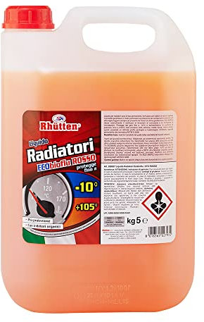Liquido Radiatori Permanente, Colore Rosso, Protezione Alluminio, Antigelo fino -10°C, Additivi Organici, 5Kg