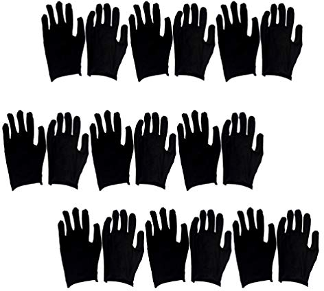 EXCEART 12 Paare Baumwolle Handschuhe Handschutz Arbeitshandschuhe Baumwollhandschuhe für Hautpflege Schmuck Untersuchen Werkstatt Arbeit Cosplay Kostüme Dünn
