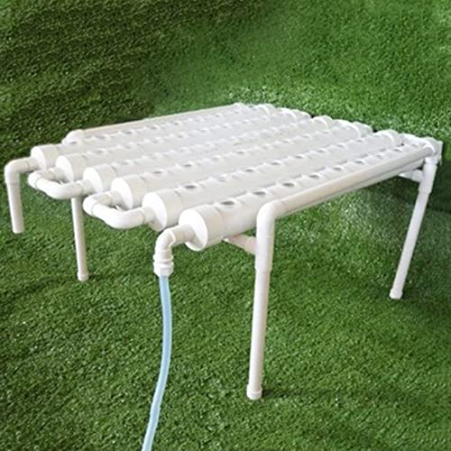 Fetcoi 54 Standorte Hydroponic Grow Kit, 1 Layer 4 Rohre Pipeline Pflanzen Hydroponische Soilless Wasserkultur System für Balkon Garten Zuhause Gartenarbeit