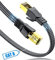 SWECENT Cat 8 LAN Kabel 12m, 40Gbps Netzwerkkabel Hochgeschwindigkeits 2000MHz S/FTP Ethernet Kabel POE Gigabit RJ45 Nylon geflochtener Flaches Vergoldeter Patchkabel für PS5/4 Router Modem TV Laptop