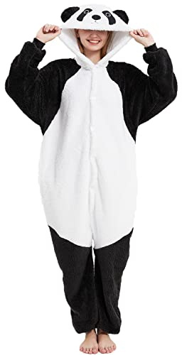 chuangminghangqi Pyjama Barboteuse Combinaison Animal Adulte Unisexe Costume Onesie Sleepwear Jumpsuit Vêtement Nuit Capuche Grenouillère Loungewear Chaud Douce Party Fête Soirée