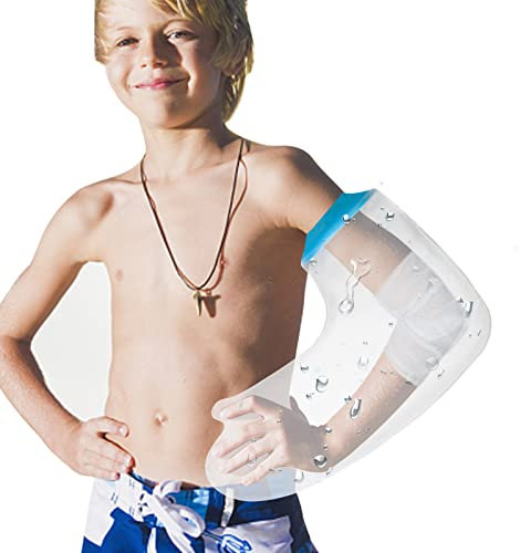 SUPERNIGHT Waterproof Cast Cover, Teenager Full Arm for Bathe Shower, Watertight Plaster Cast Bandage Protector for Arm, Wrist, Elbow and Hand Wounds(Long)