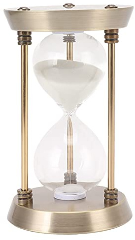 Metall timglas timer dekorativ vintage sandklocka för vardagsrum, hem, skrivbord, kontorsinredning (15 minuters brons)