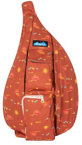 KAVU Original Rope Bag Sling Pack with Adjustable Rope Shoulder Strap - Mirage Glow