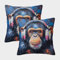 Frecher AFFE Bunt Gedruckt Bequemes Kissen Weiche Sofa-Kissenbezüge Für Couch Wohnzimmer Art Deco Modern Geschenk Wurf 40x40cm,Packung Mit 2