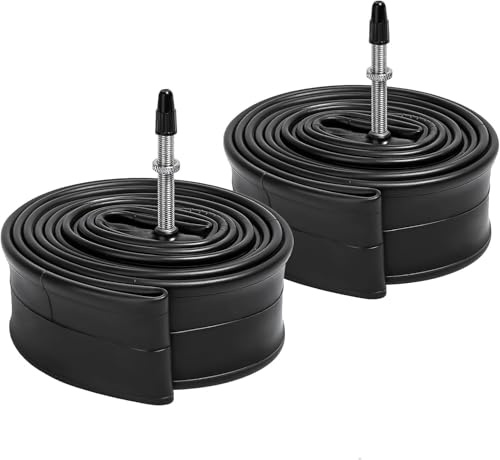 2-PCS 700C Bike Tubes 700x25C/28C/30C/32C FV48mm Presta Valve Premium Butyl Rubber 700C Bicycle Tubes Compatible with 700 x 25C 700x26C 700x28C 700x30C 700x32C Bike Tire Tubes