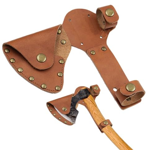 Custodia Tomahawk - Porta Ascia In Finta Pelle, Protezione Compatta Per Lama Da Campeggio | Protezione Per La Testa Tomahawk Pieghevole, Comoda Custodia Per L'ascia Per Avventure All'aria Aperta