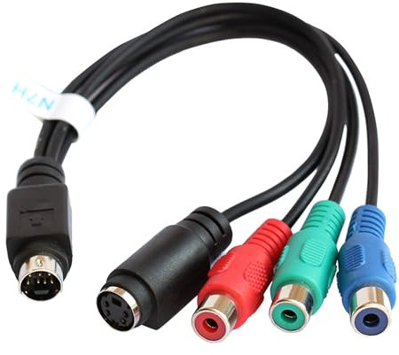 AYMBH 7-Pin S-Video to Female RGB/3 RCA & 4-Pin S-Video Female Adapter Cable Cord – 22cm Component Splitter for HDTV, DVD, PC, VCR, Projector - S-VIDEO Quality Video Signal Converter
