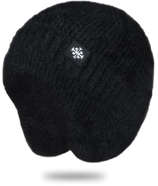 TOEECY Berretto Invernale da Donna Cappello in Maglia Unisex Autunno Inverno con Protezione Orecchie Caldo Traspirante per Uomini e Donne Bicicletta attività all'Aperto(Nero)