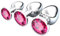 3 Piezas Plug Anal Metálico, Anal Butt Plug, Butt Plug con Cristal, Grande Mediano Pequeño, Juguete Sexual Adecuado para Principiantes para Mujeres Hombres Parejas, Rojo rosa