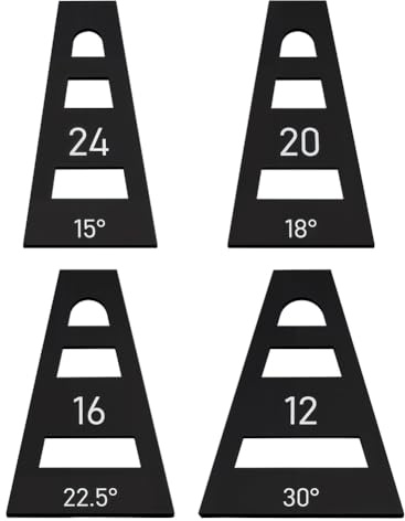 BENECREAT 4 pièce de Bol Segmenté en Acrylique Ensemble D'Outils de Calage de Bol Trapézoïdal Noir pour Gabarit de Fabrication de Bols Segmentés Traîneau Tournage Sur Bois Épaisseur de 5mm