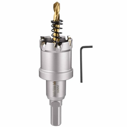 CoCud 1-1/4(32mm) Seghe Tazza Frese per Metallo, Taglierina Fori Lega Cementata Carburo Tungsteno - per Metallo, Legno, Lamiere in Acciaio Inossidabile, Rame, Alluminio, Argento